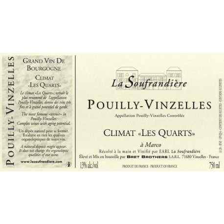 Bret Brothers Domaine La Soufrandiere Pouilly-Vinzelles "Les Quarts" dry white 2016