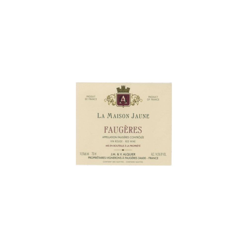 Domaine Jean-Michel Alquier Faugeres "La Maison Jaune" red 2009 Domaine Jean-Michel Alquier Faugeres "La Maison Jaune" red 2009