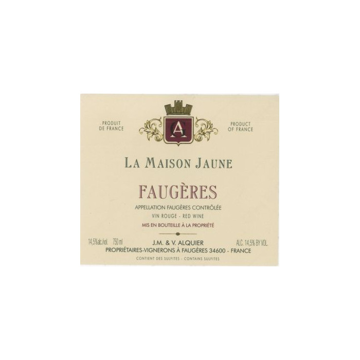 Domaine Jean-Michel Alquier Faugeres "La Maison Jaune" red 2009 Domaine Jean-Michel Alquier Faugeres "La Maison Jaune" red 2009