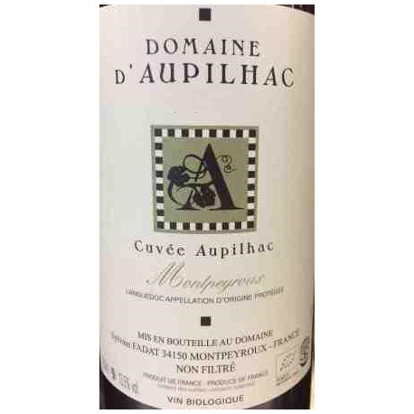 Domaine d'Aupilhac Languedoc Montpeyroux rouge 2015 bouteille