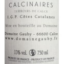 Domaine Gauby Les Calcinaires rouge 2017 contre etiquette