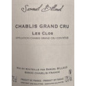 Domaine Samuel Billaud Chablis Grand Cru "Les Clos"  2015 contre etiquette