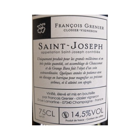 Domaine François Grenier Saint Joseph signature red 2015 magnum