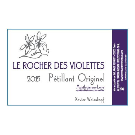 Le Rocher des Violettes Montlouis "Pétillant originel " 2015 Le Rocher des Violettes Montlouis "Pétillant originel " 2015