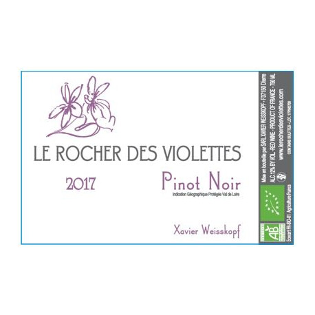 Le Rocher des Violettes Pinot noir rouge 2015 Le Rocher des Violettes Pinot noir rouge 2015