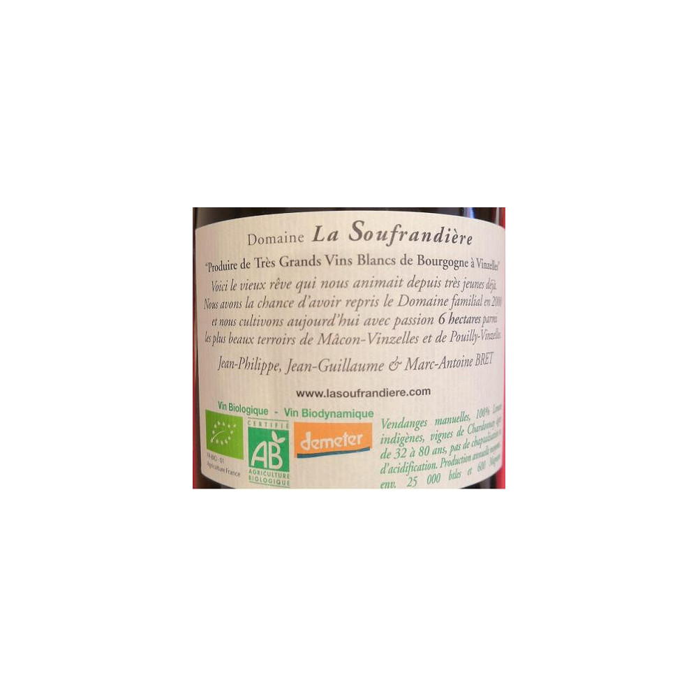 Bret Brothers Domaine La Soufrandiere Pouilly-Vinzelles "Les Quarts cuvee Millerandee" dry white 2015