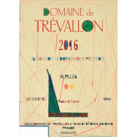 Domaine de Trévallon rouge 2016 etiquette Domaine de Trévallon rouge 2016 etiquette