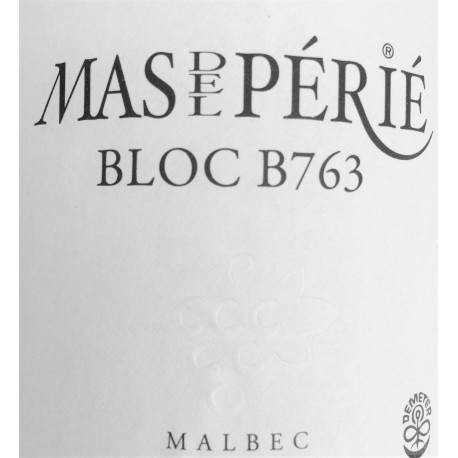Mas del Périé Cahors "Bloc B763" 2017 etiquette Mas del Périé Cahors "Bloc B763" 2017 etiquette