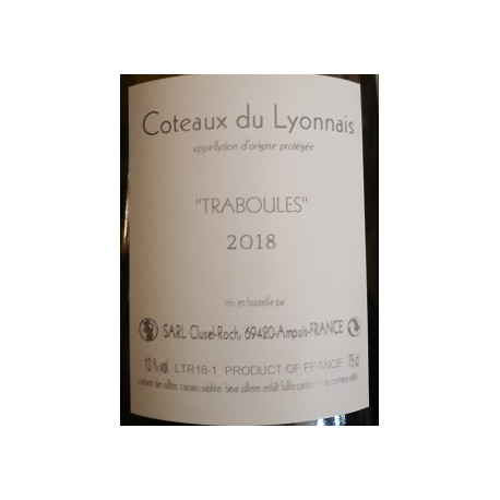 Domaine Clusel-Roch Coteaux du Lyonnais "Traboules" 2018 contre etiquette