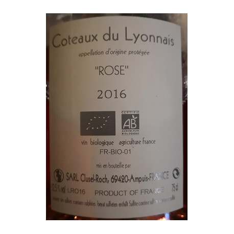 Domaine Clusel-Roch "Rosé" 2016 contre etiquette