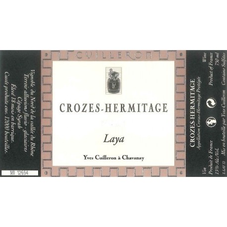 Domaine Yves Cuilleron Crozes Hermitage Laya 2017 etiquette