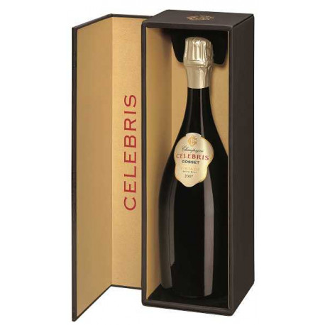 Champagne Gosset Celebris Vintage 2007 Extra Brut coffret ouvert Champagne Gosset Celebris Vintage 2007 Extra Brut coffret ouvert