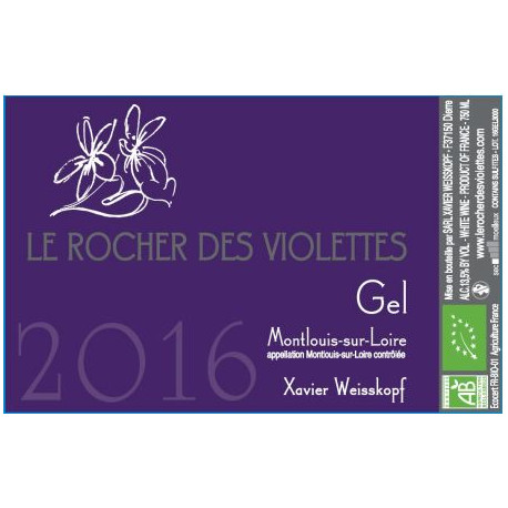 Le Rocher des Violettes Montlouis "Gel" 2016 etiquette Le Rocher des Violettes Montlouis "Gel" 2016 etiquette