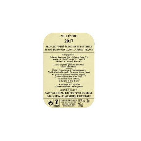 Mas de Daumas Gassac red 2017