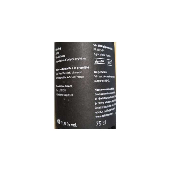 Domaine Achillée Riesling "Eveil des Sens" 2018