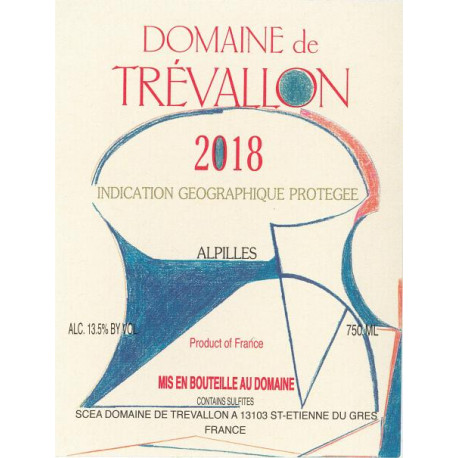 Domaine de Trévallon blanc 2018 etiquette Domaine de Trévallon blanc 2018 etiquette