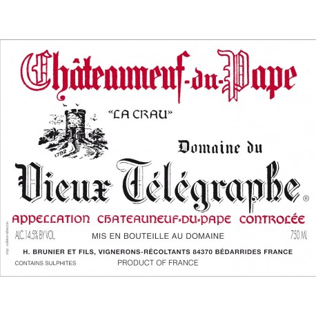 Domaine du Vieux Telegraphe Chateauneuf-du-Pape red 2012 JEROBOAM Domaine du Vieux Telegraphe Chateauneuf-du-Pape red 2012 JEROBOAM