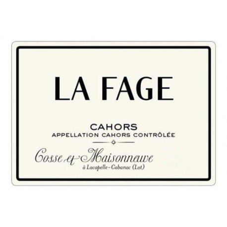 Domaine Cosse-Maisonneuve Cahors "La Fage" rouge 2008 etiquette