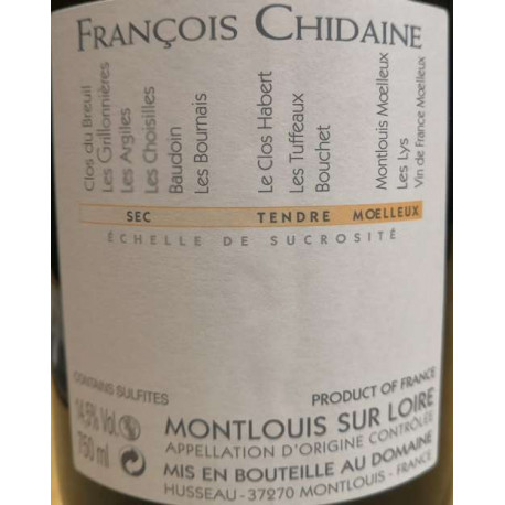 Domaine François Chidaine Montlouis "Clos Habert 2018 contre etiquette
