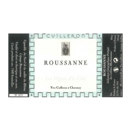 Domaine Yves Cuilleron Les Vignes d'a cote Roussane blanc 2019 etiquette