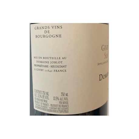 Domaine Joblot Givry 1er Cru "Servoisine" rouge 2018 contre