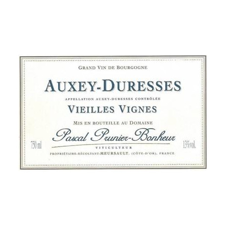 Domaine Prunier-Bonheur Auxey Duresses "Vieilles Vignes" blanc sec 2017 Domaine Prunier-Bonheur Auxey Duresses "Vieilles Vignes" blanc sec 2017
